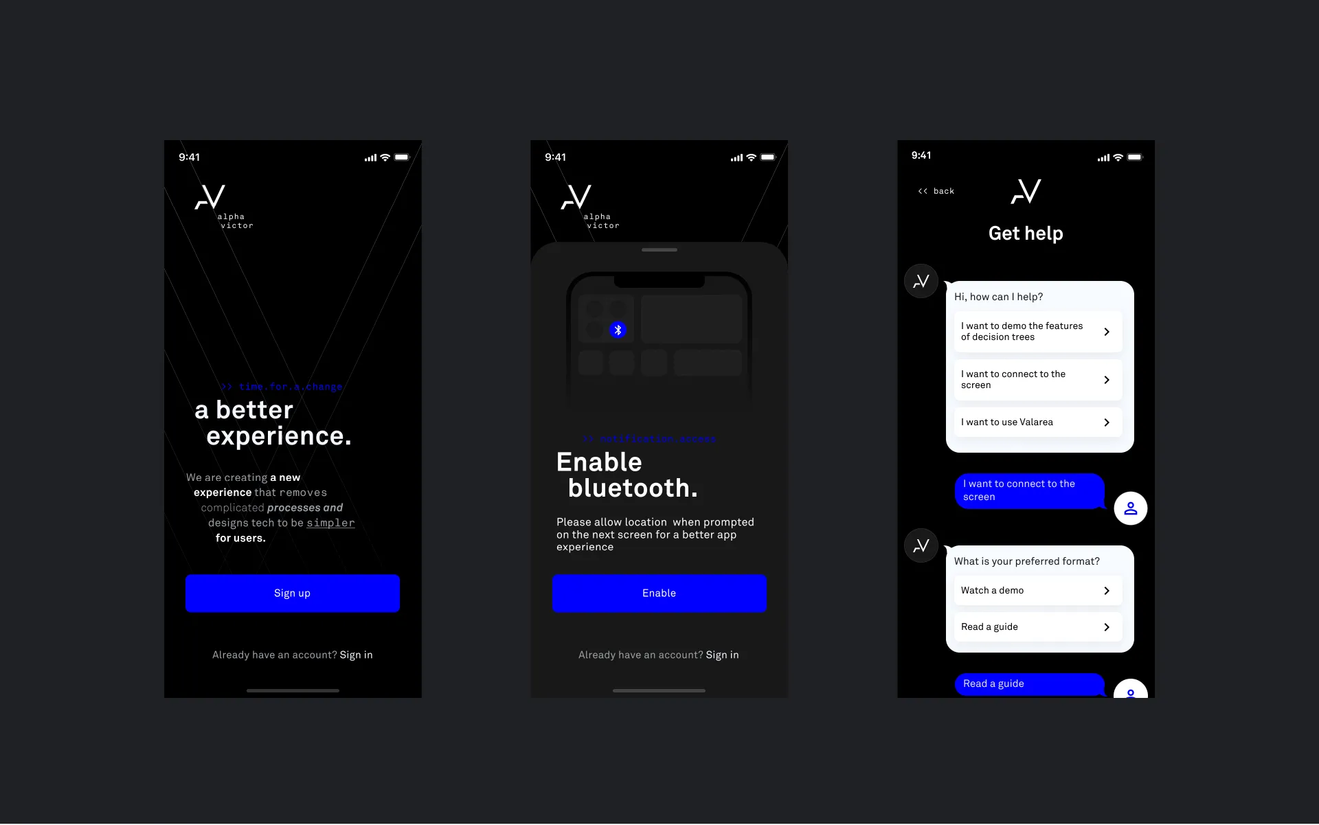 AlphaVictor case study screen