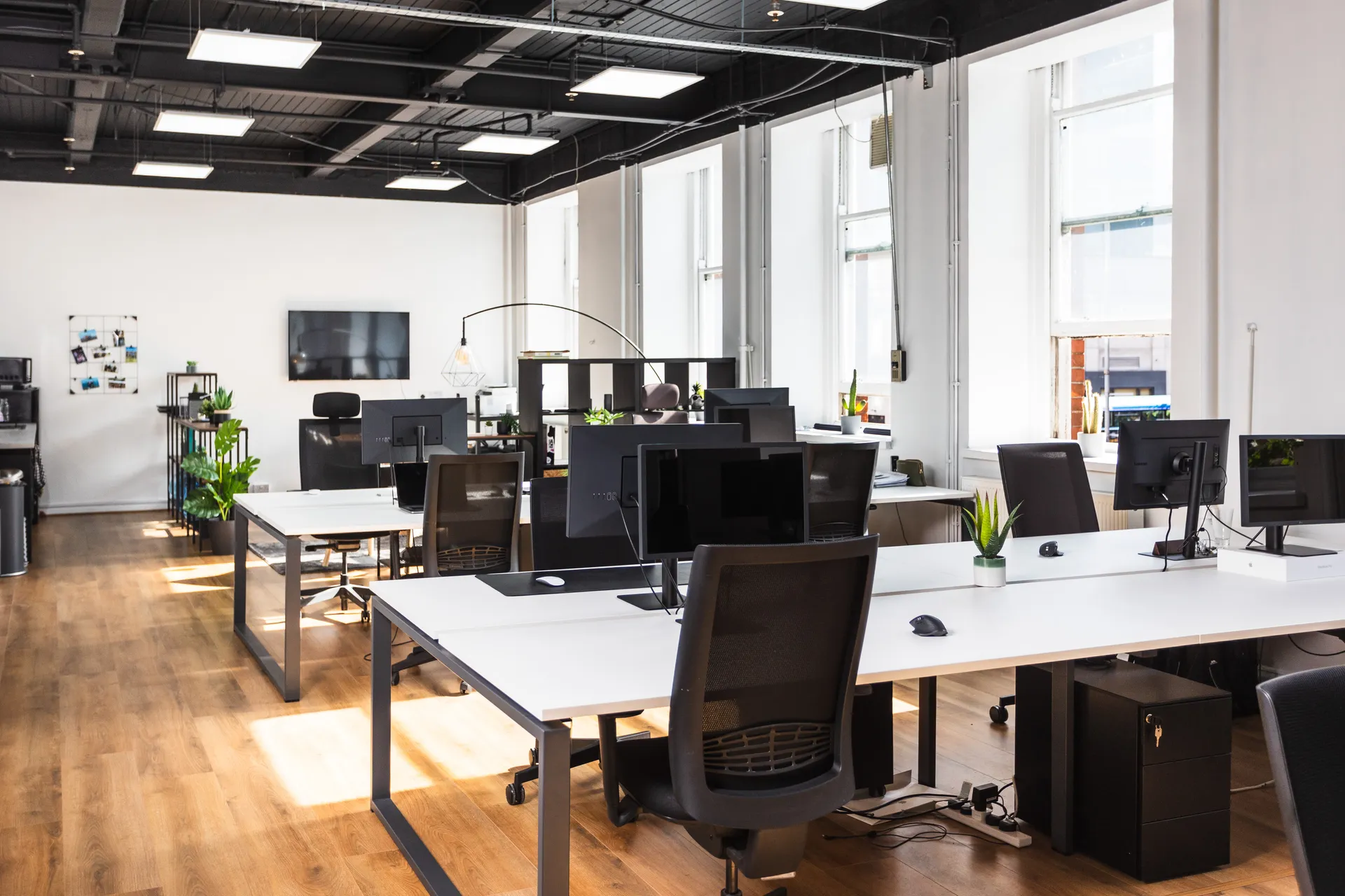 Desks and workspace in the Myth office